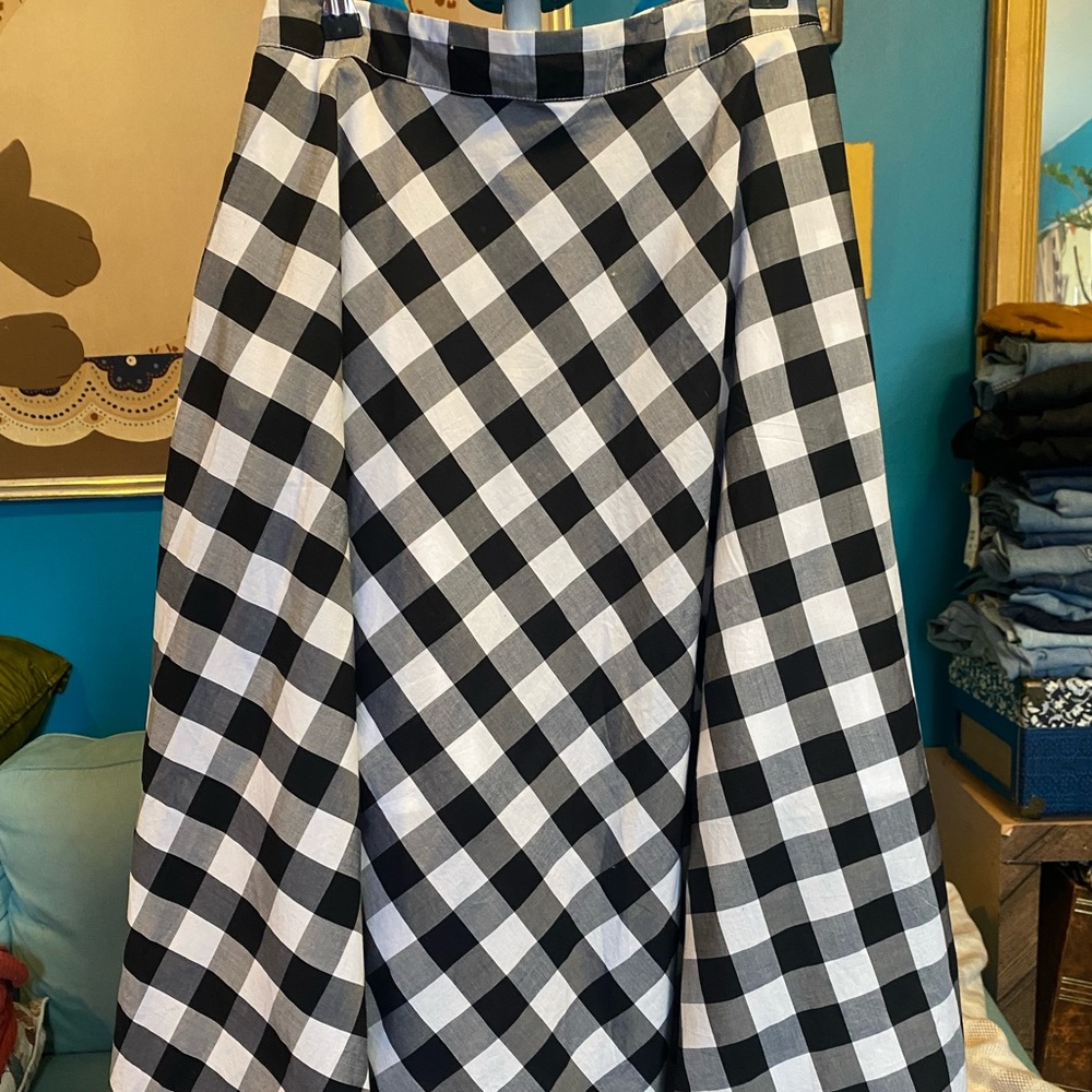 Black/White A-Line Gingham Skirt Wendy Williams Line